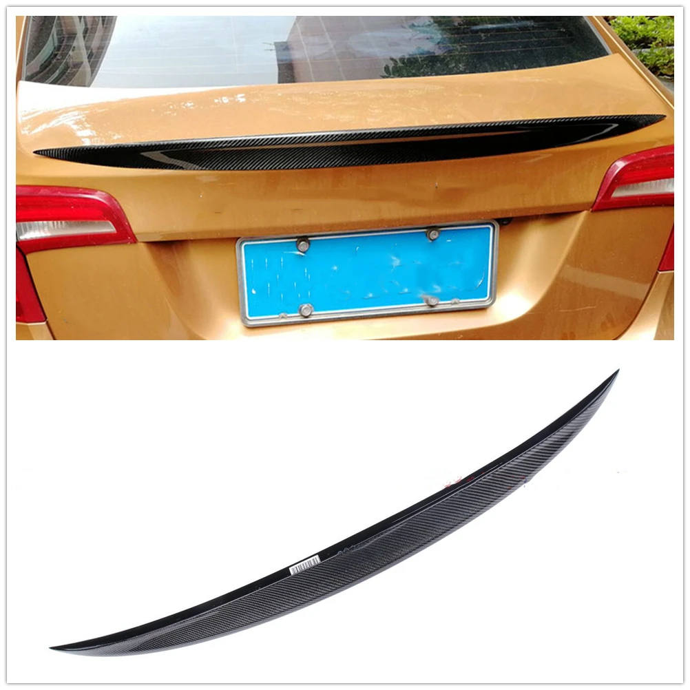 

Carbon Fiber Car Rear Spoiler Wing Trunk Flap Lip Lower Splitter Decklid Trim For Volvo S60 T4 T5 T6 4 Door Sedan 2012-2018