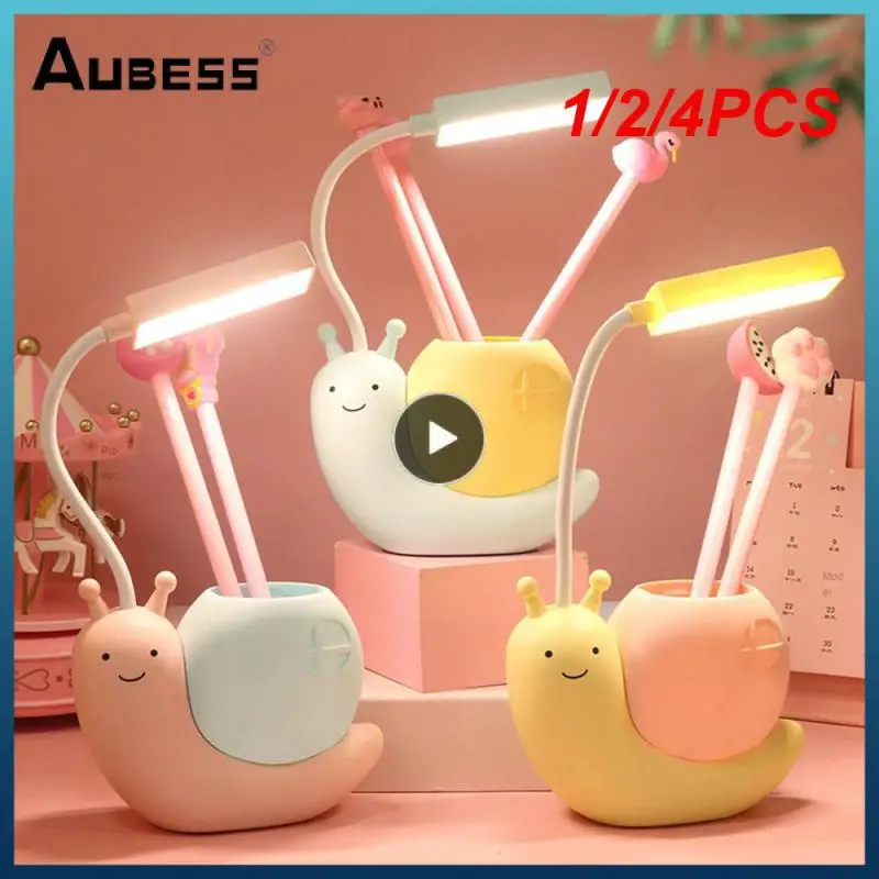 

1/2/4PCS Cartoon LED Snail Desk Lamp Children Bedroom Night Light Reading Study Birthday Christmas Gift Home Decorations Eye