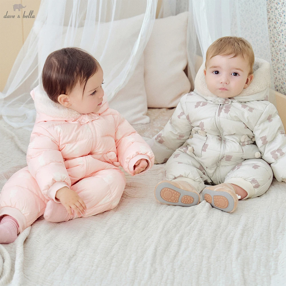 

Dave Bella Baby Winter Down Jumpsuit Jacket Girls Boys Thicken Warm Romper Print Down Coats Newborn Creeper Clothes DB4254614