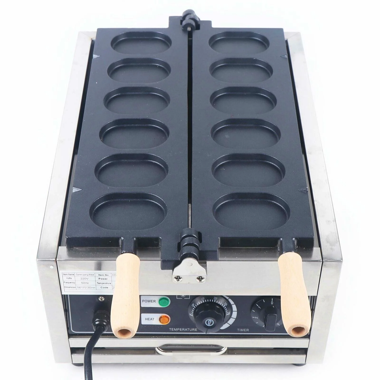 Roestvrij staal elektrische eierkoek grillmachine Ei koekje wafelmachine Commerciële wafelijzer