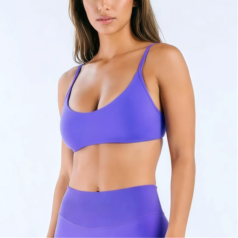 HISTELLO Impact Scoop Neck BH Damen Rückenfreier Fitness Gym Unterwäsche Nahtloser Workout Yoga BH Sexy Stoßfester Lauf-Sporttop – Detail 24