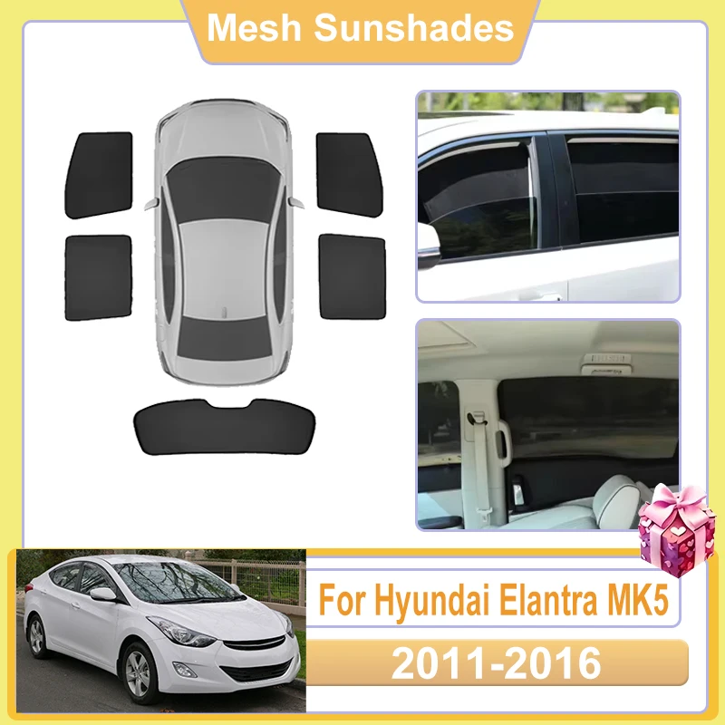 

For Hyundai Elantra Avante Accessories MK5 MD UD 2011-2016 Car Window Sun Shade Mesh Covers Anti UV Visors Heat Sunshade Baffle