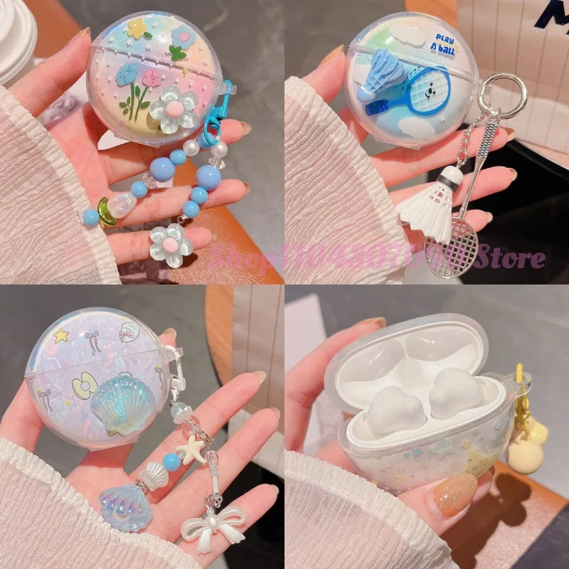 

For OPPO Enco Free4 Air4 Air4i Air2i/3i Air3 R3 Cute Stars Butterfly Wireless Earphone Case Shockproof Shell Protective Cover
