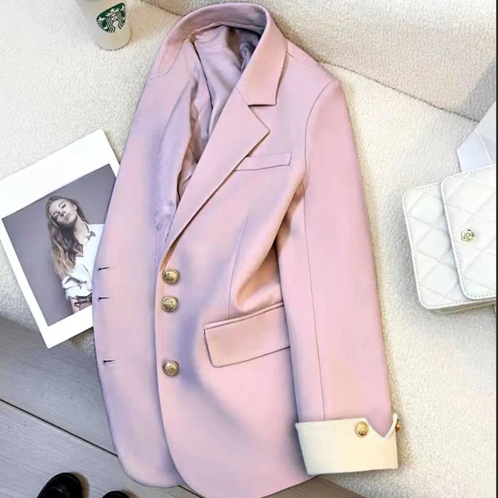 

Fashionable Casual Loose Design Korean Style Spring Autumn Versatile High-Quality Women's Suit Jacket Elegant Atmosphere