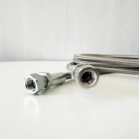 Turbo-matningsledning rostfritt stål flätad AN4 0-90° rak slangände fjärrstyrd oljeavtappnings- och returledning flexibel och läckagesäker 30-500 cm 10 best sales avloppsslang - №4