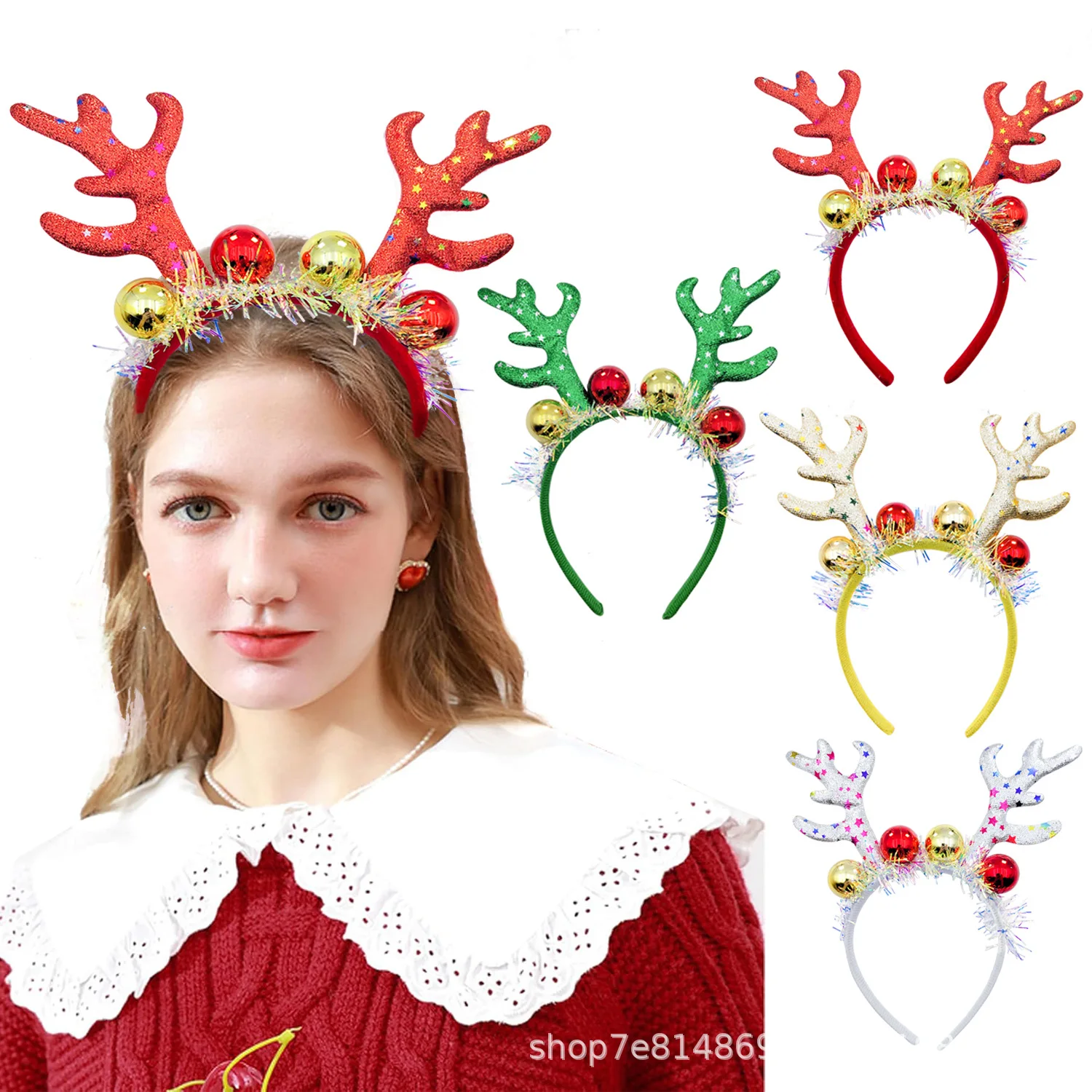 Children's Christmas Headband 2025 Christmas Headband Deer Antlers Hair Band Holiday Party Gift Christmas Hair Accessories