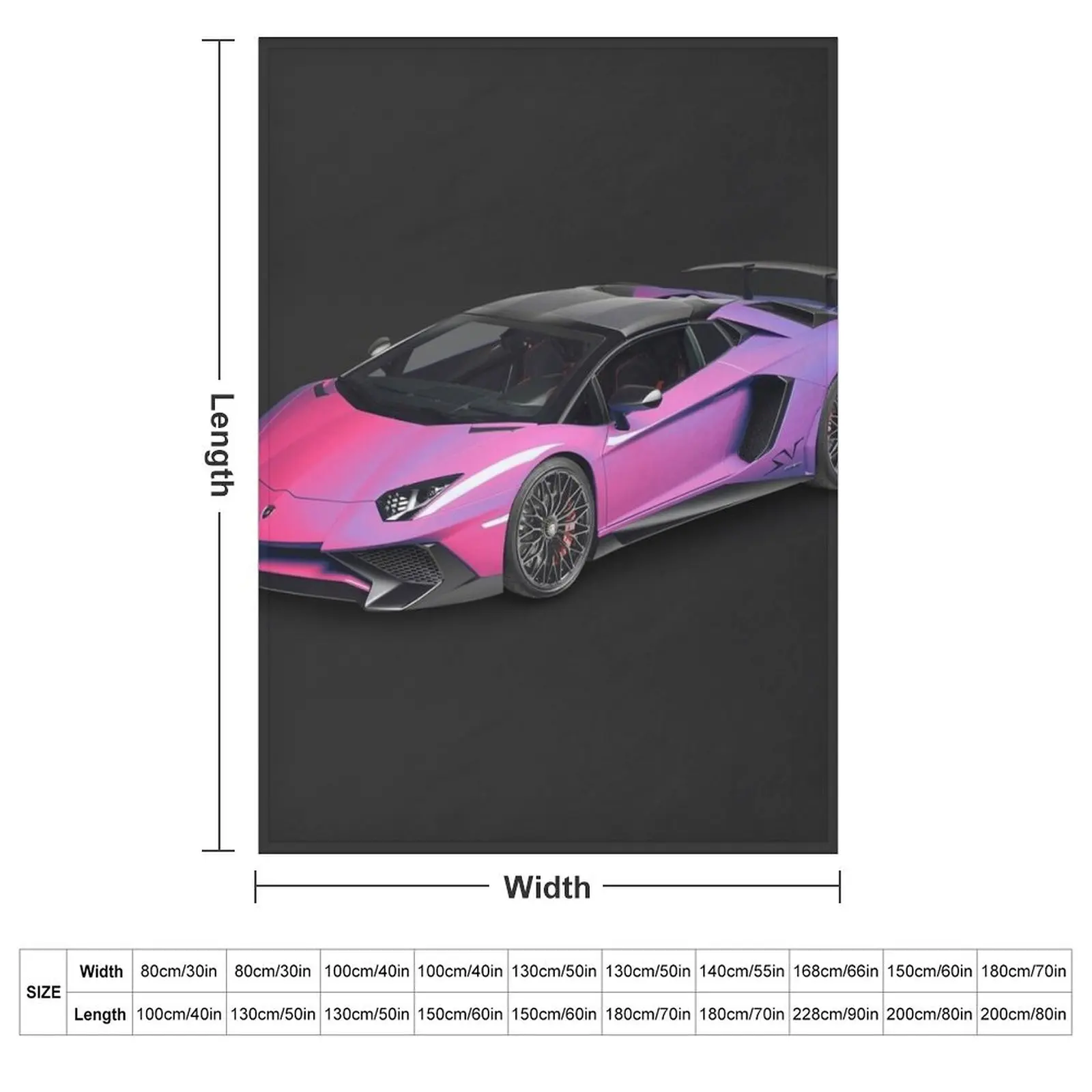 Iridescent Lamborghini Aventador SVJ Throw Blanket Plush Single Hairys Blankets