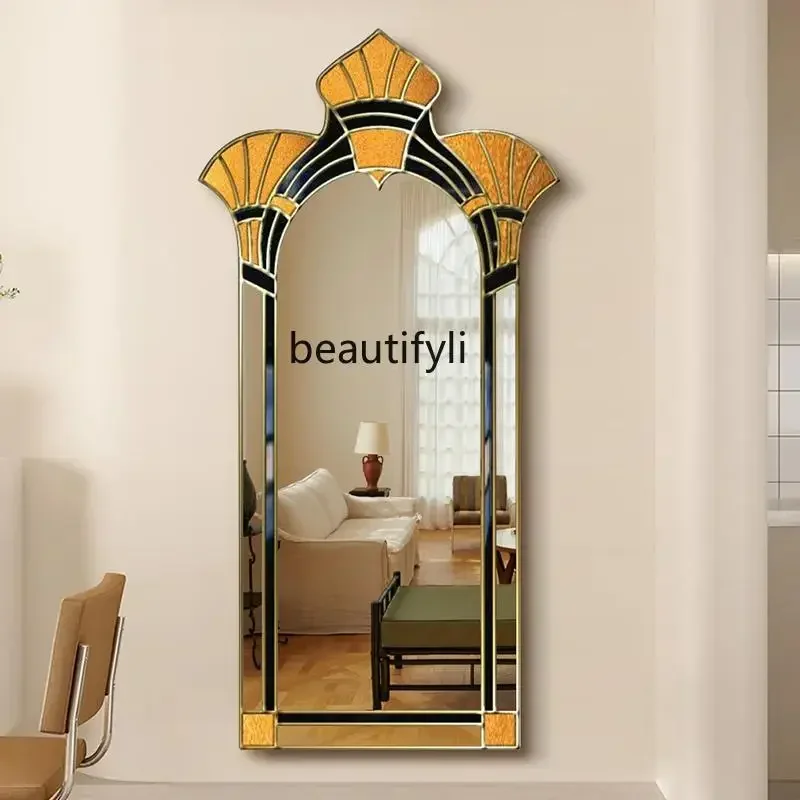 

retro home American fitting mirror, wall hanging light luxury bedroom European style floor mirror