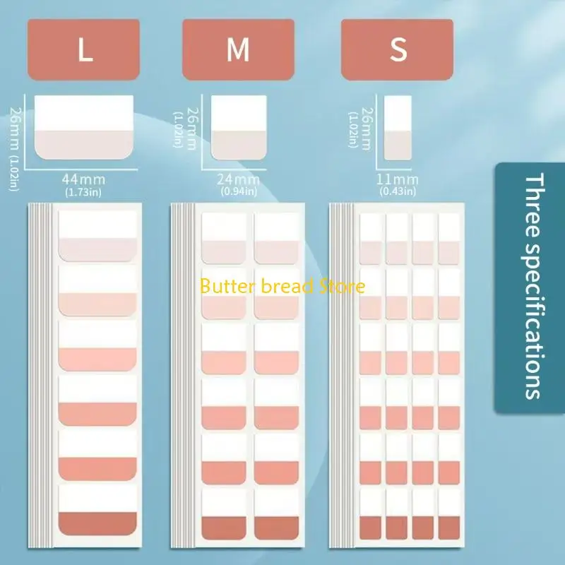 W89C Adhäsive Index Aufkleber 60/120/240pcs PET Index Labels Lesen Sie Notiz -Seiten -Seitenmarkierungen für Notebook Planer