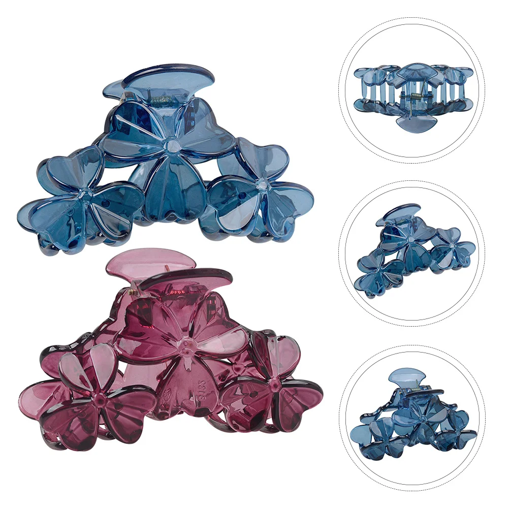 2 قطعة ثلاثة مقاطع الشعر البتلة الراتنج مخلب شعر دبابيس الشعر الزخرفية الموضة للنساء مأدبة الحفلات الاستخدام اليومي أداة التصميم #1