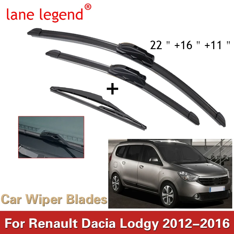 

Car Front Rear Windscreen Wiper Soft Rubber Frameless Wiper Blades For Renault Dacia Lodgy 2012 2013 2014 2015 2016