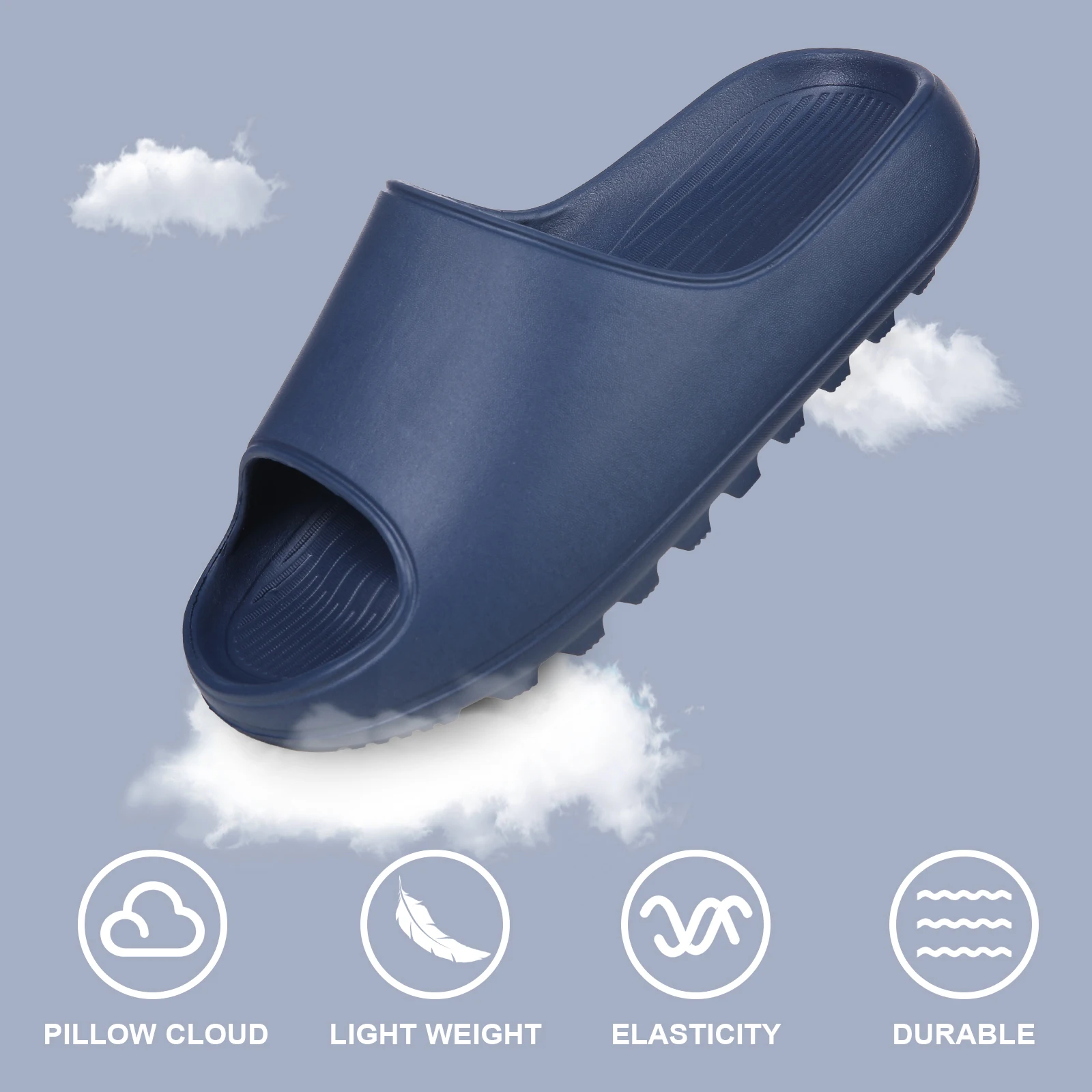 Pallene Fashion Thick Sole Slippers For Women Men Thick Bottom Summer Sandals Men Beach Slippers Anti-slip Shower House Shoes