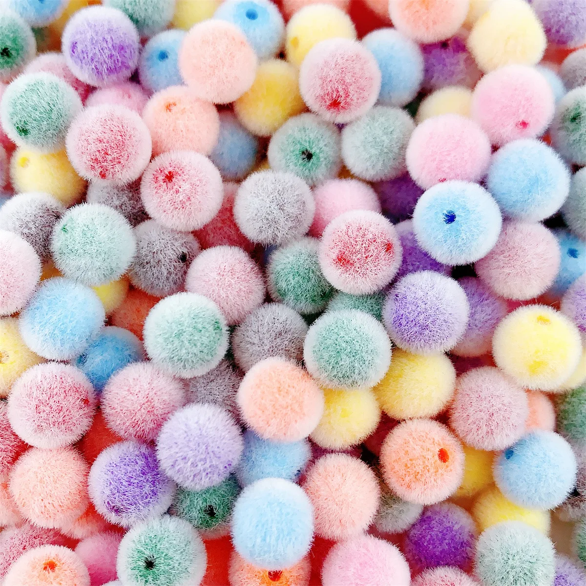 Bead Mat Velvet - 20個 8mm カラフルアクリルフロッキングベルベットビーズ ラウンドボール ルーススペーサービーズ ネックレス
