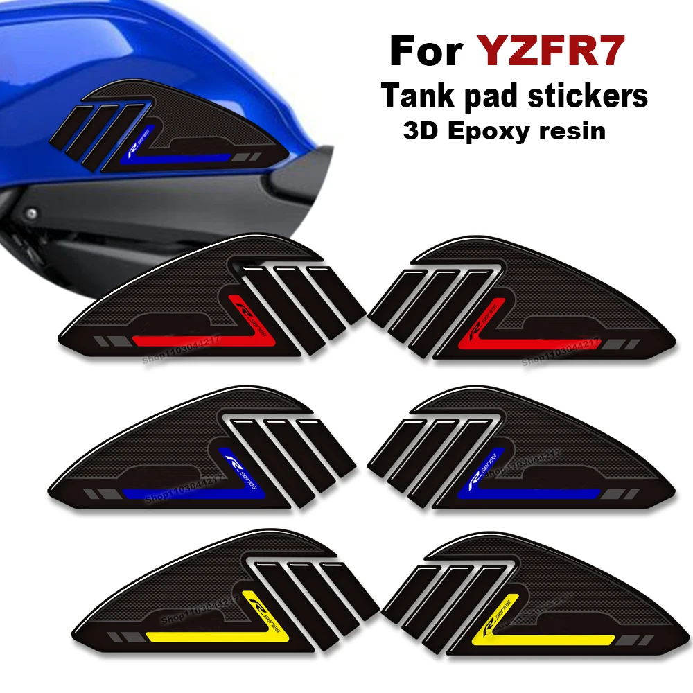 

Для YAMAHA R7 YZF R7 2022, накладка на топливный бак мотоцикла, ручки, защита колена, 3D наклейки, новый комплект декоративных наклеек