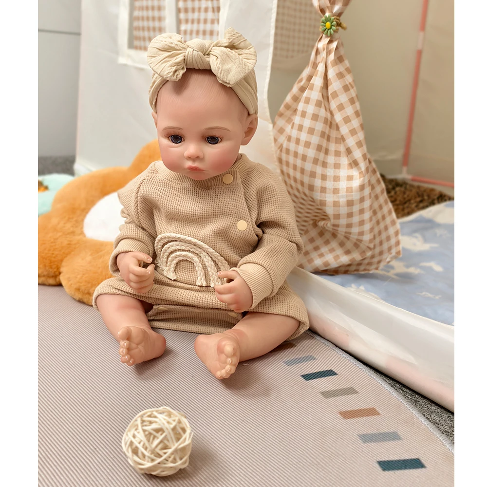 

48cm Reborn Baby Doll Vinyl Body Lifelike Hand Rooted Hair Reborn Dolls Lovely Baby Doll Gift For Children