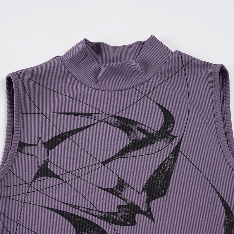 SUCHCUTE Neues chinesisches Vintage-Tanktop mit halbem Halsausschnitt, ärmellos, Y2k-Ästhetik, elegantes Schwalben-Print-Top, Sommerkleidung für Damen – Detail 6
