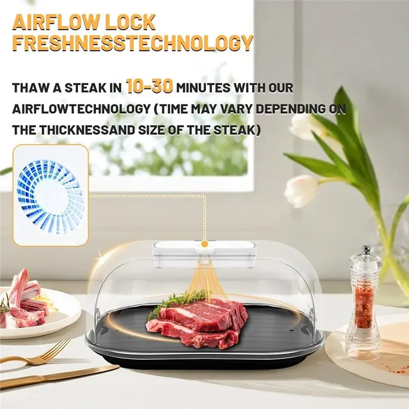AWAH For Chilled Meat Thawing Tray-Quick Defrosting Food Container For Steaks, Chicken& Seafood