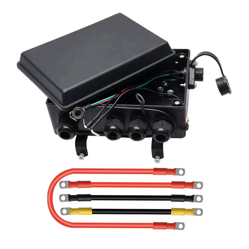 Pre-Wired Winch Solenoid Control Box With Connect Cables Fit 8000-17000 Electric Winch Contactor Replacement Part