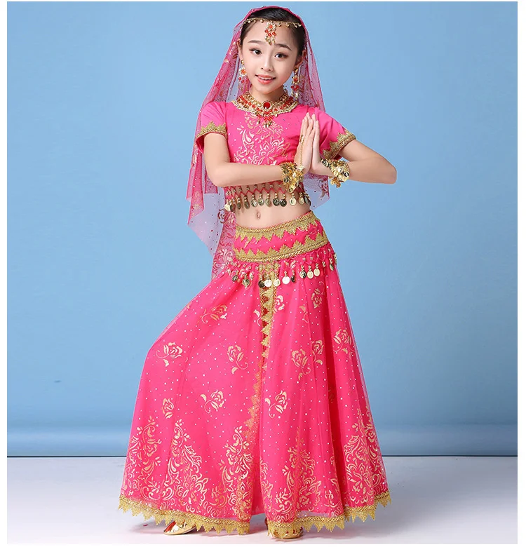 Belly Dance Costumes Set For Children Belly Dance Skirt Girls Dancing Dress Stage Competition Indian Dancing Clothes BellyDance