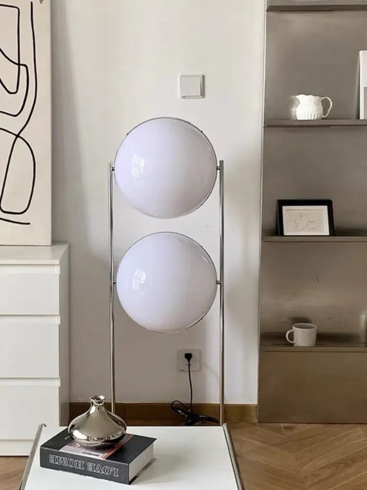 Delord Vloerlamp Eenvoudig Ontwerp Led Chroom Metaal Wit Acryl Bal Licht Woonkamer Hotelkamer Huisdecoratie Lamp - afbeelding 2