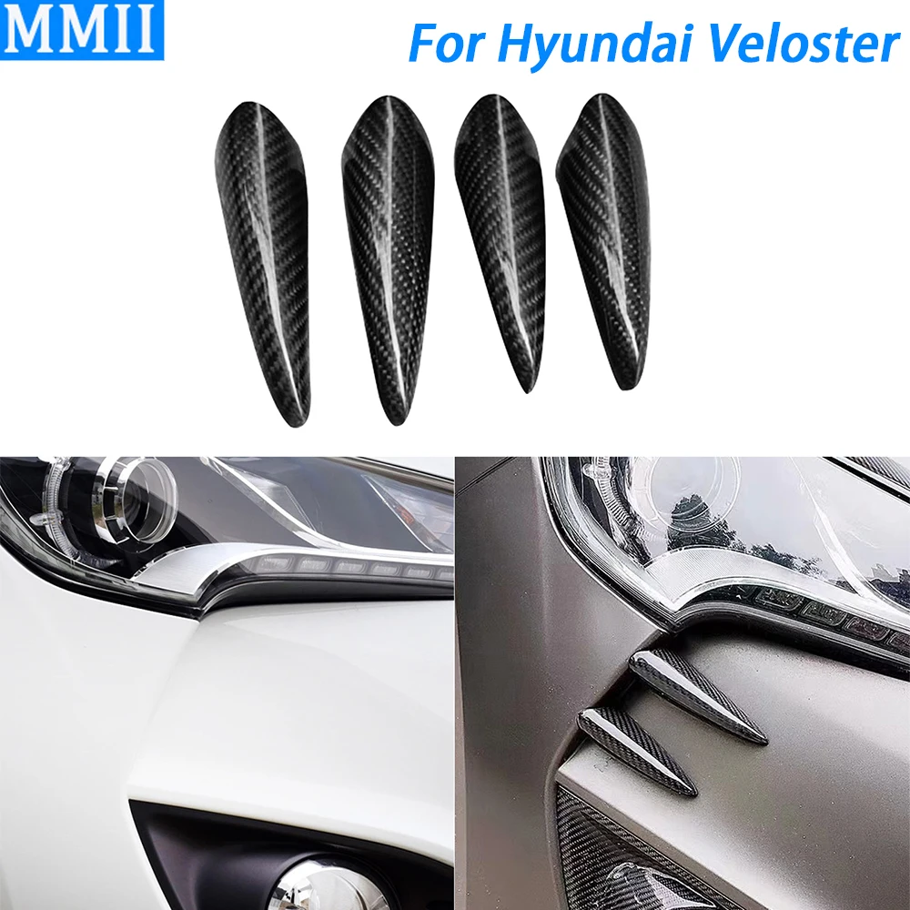 

For Hyundai Veloster Turbo 2011-2017 Real Carbon Fiber Front Bumper Side Splitter Panel Car Decoration Retrofitting Accessories