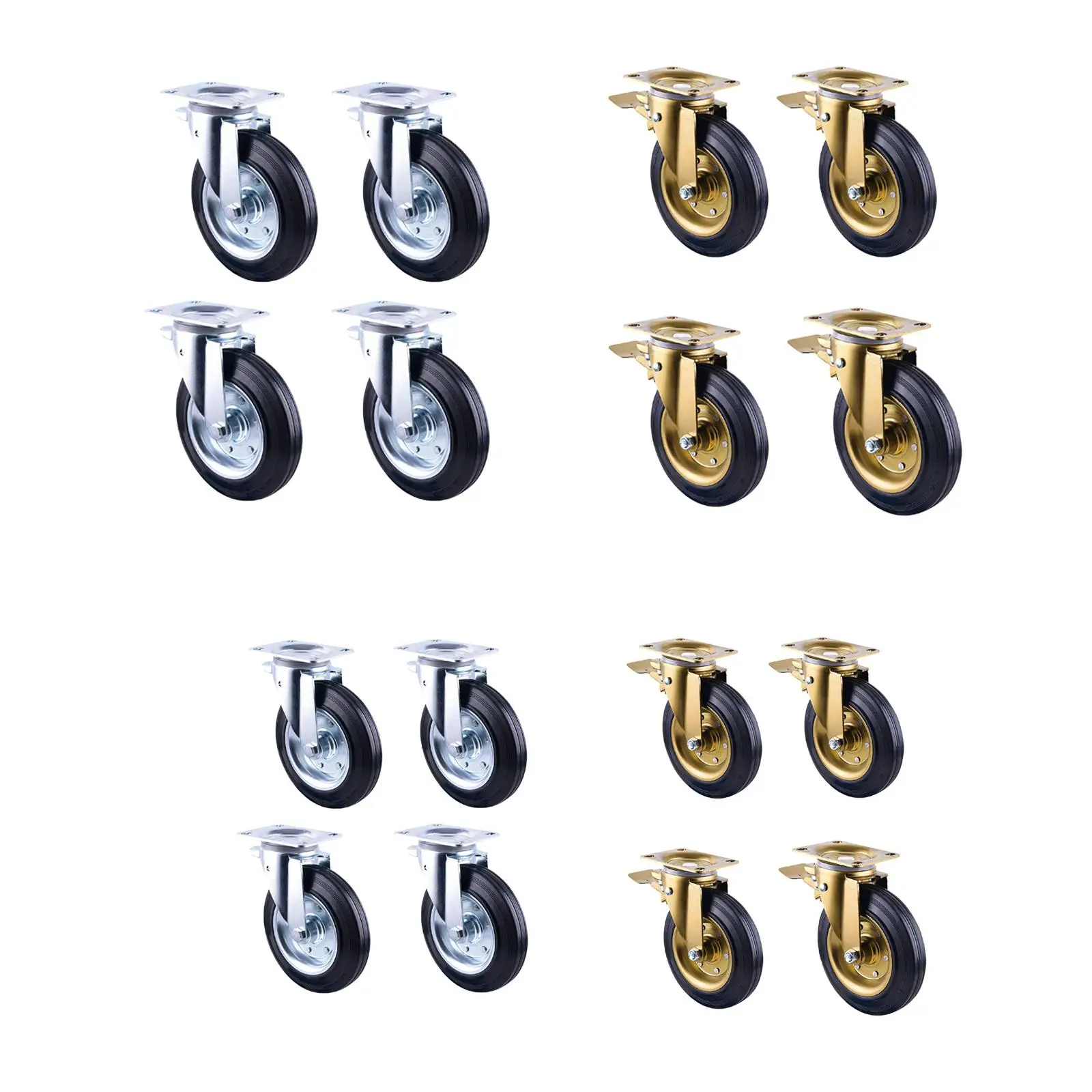 4er-Pack Ersatzrollen für Abfallbehälter, robuste Lenkrollen, einfach zu installieren und