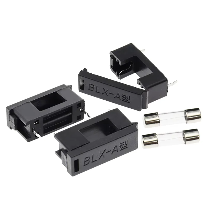 10PCS BLX-A 5*20MM BLACK GLASS FUSE HOLDER 5*20 Insurance Tube Socket Fuseholder for 5X20MM 5X20 Fuse PCB BOARD