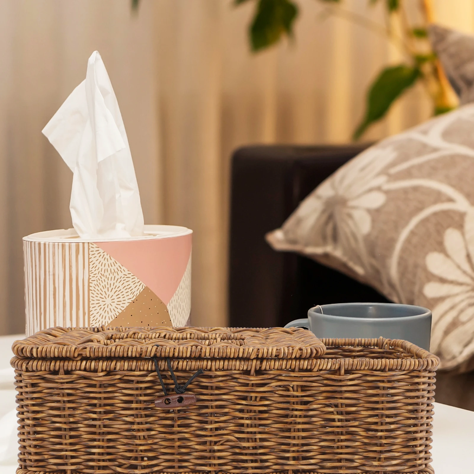 

Multifunctional Tissue Box Lightweight Desktop Organizer Napkin Holder For Home Car Tabletop Simple Plastic Tissue