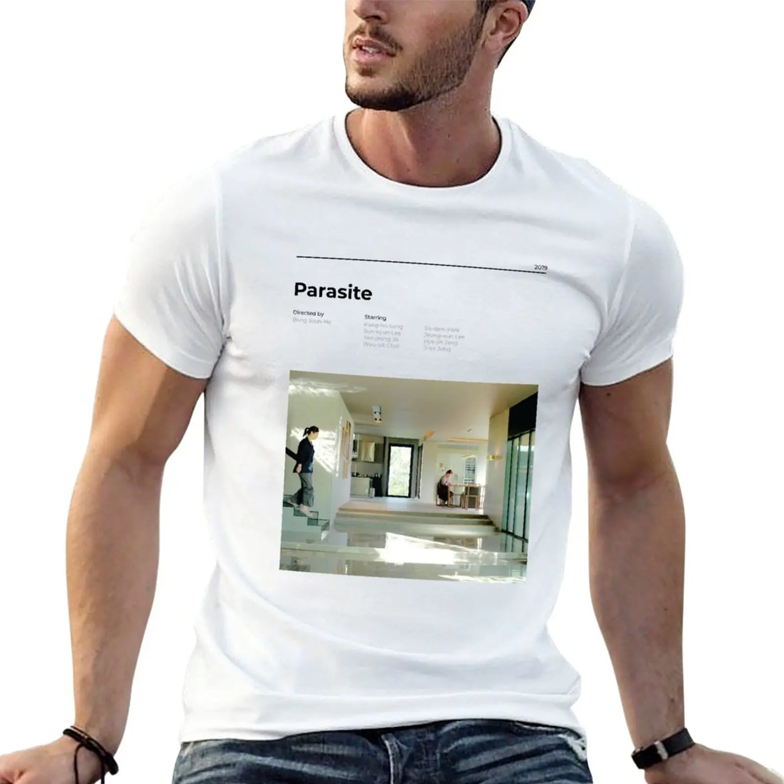 New Parasite - Minimalist Movie Poster - Bong Joon Ho T-Shirt custom t shirt man clothes summer tops mens big and tall t shirts