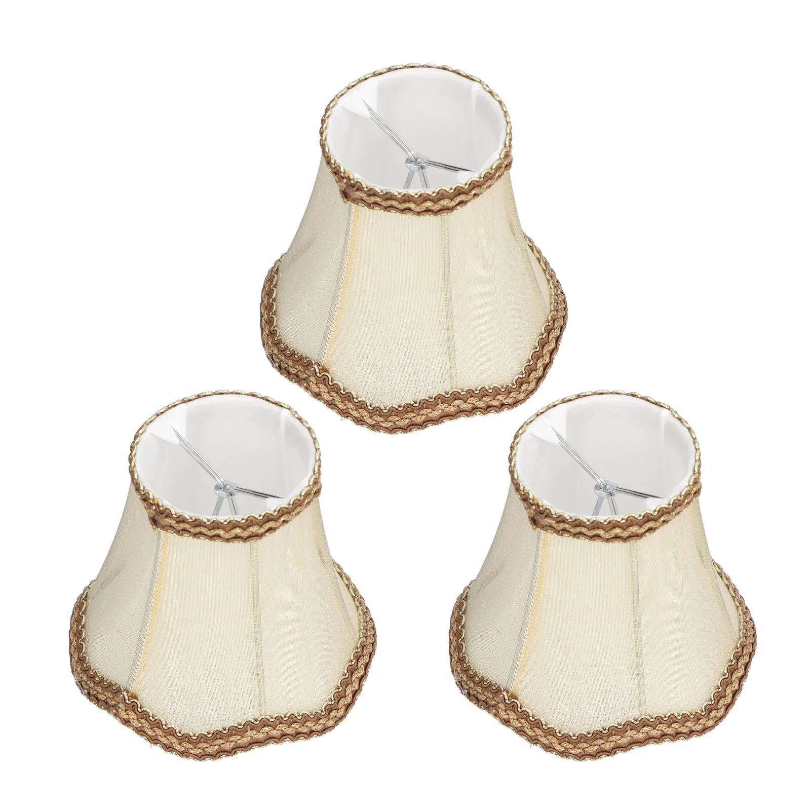 3Pcs E14 Clip On Lamp Shade Indoor Modern Fabric Candle Chandelier Lampshade Cover for Home Hall Hotel Bedroom for Table Lamps