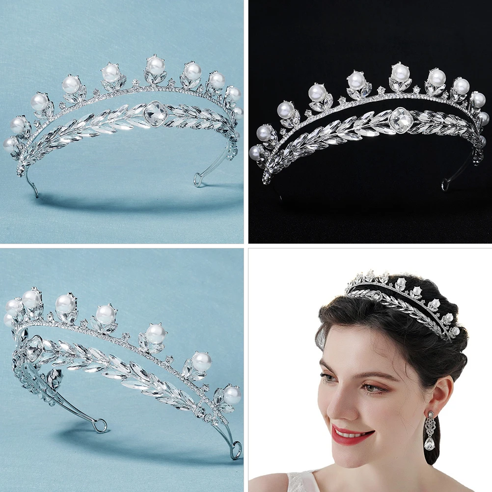 

Rhinestone Crown Bridal Hair Accessories Wedding Tiara Alloy Elegant Woman Head Jewelry Fashion Headb Lightweight Compact
