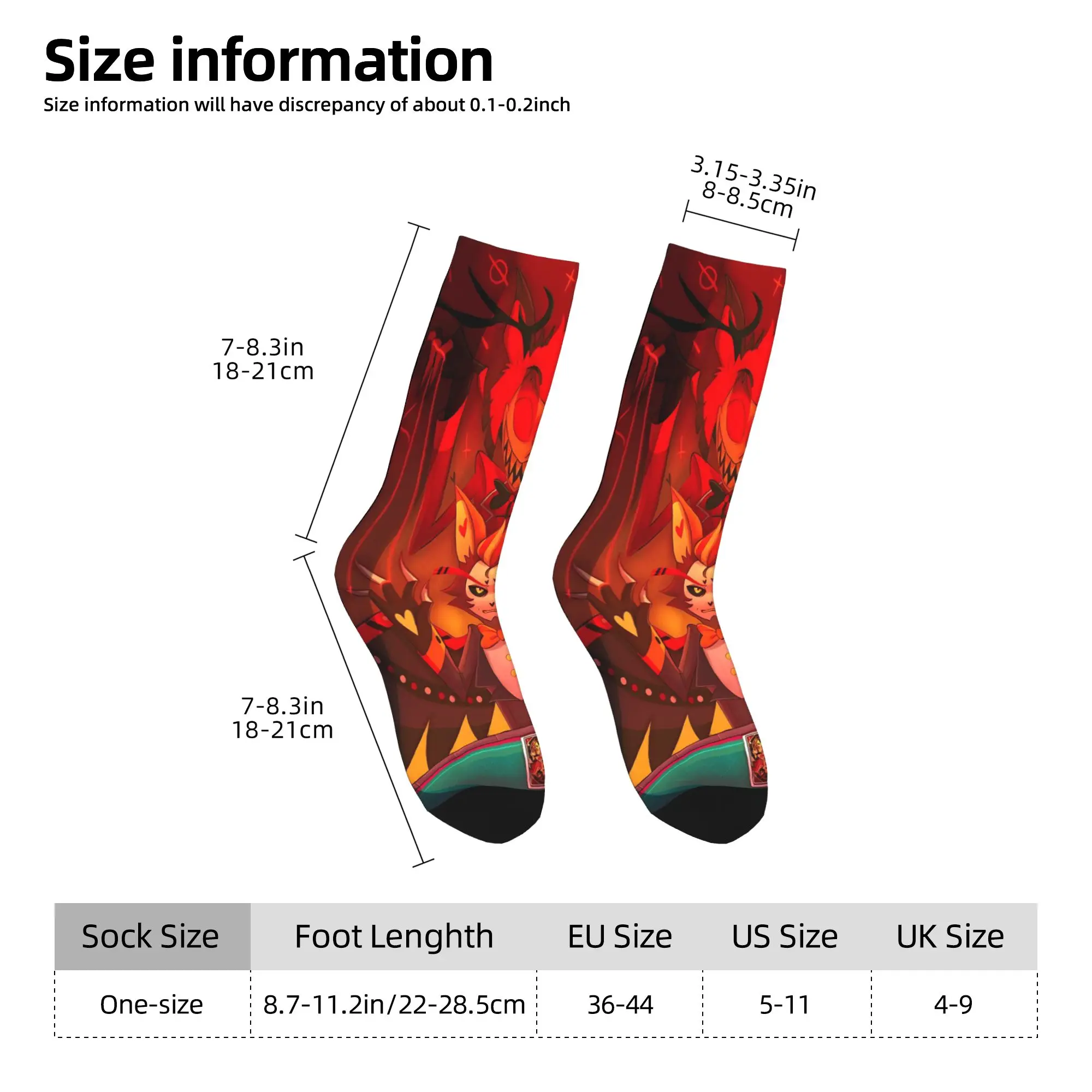 Hazbins Hotels أنيمي جوارب للجنسين الرجال الجوارب متوسطة لينة عارضة الجوارب الربيع الرياضة في الهواء الطلق عدم الانزلاق تصميم الجوارب #5