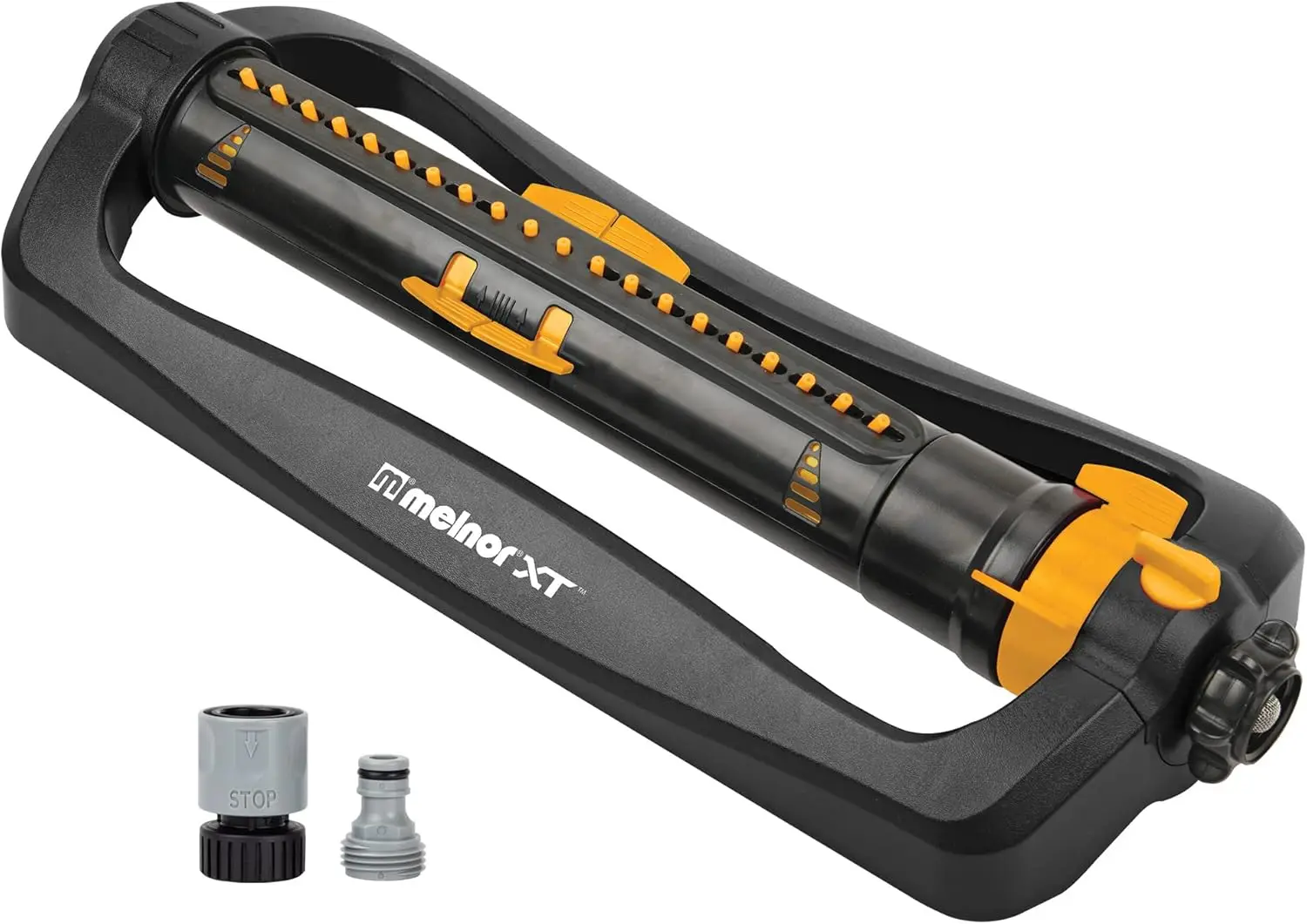 

65167AMZ XT Turbo Oscillating Sprinkler, 4,500 sq. ft., Quick Connect Bundle, 3-Way Adjustable, Black, Yellow