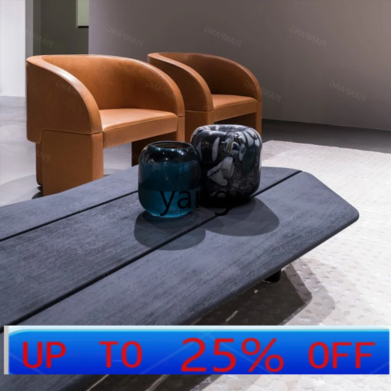 

LMM Minimalist Light Luxury Art Tea Table Designer Solid Wood Living Room Outdoor Special-Shaped Sofa