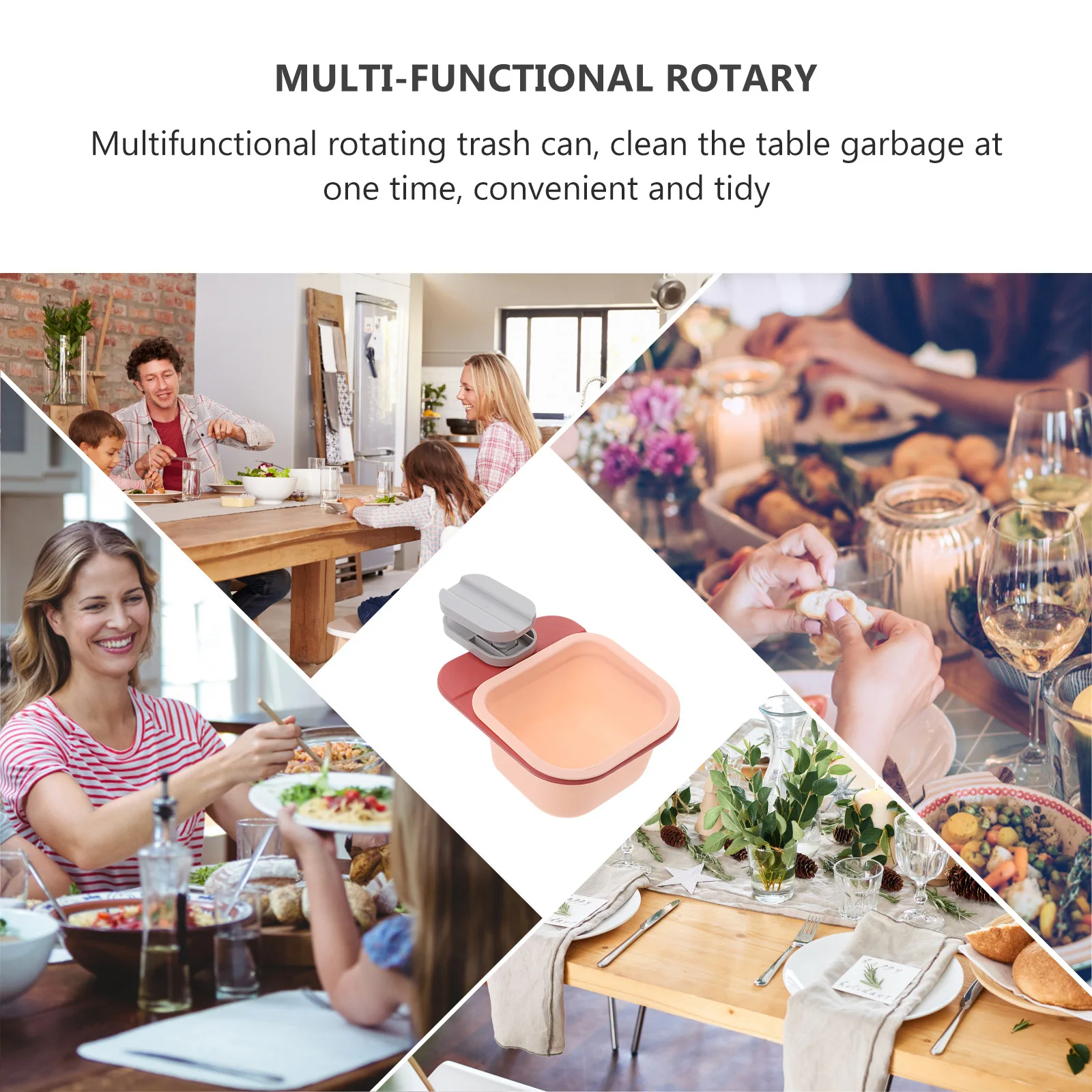 

1Pcs Desk Garbage Can Multi-Purpose Clipping Sundry Box Waterproof Rotatable Storage Holder for Home Organization