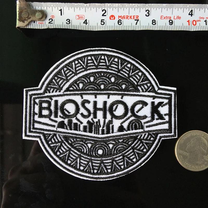 Bioshock Embroidery Patches Iron on Sticker for Clothes Jacket Bags Sew Applique DIY Accessory Punk Parches Letters Patch Badge