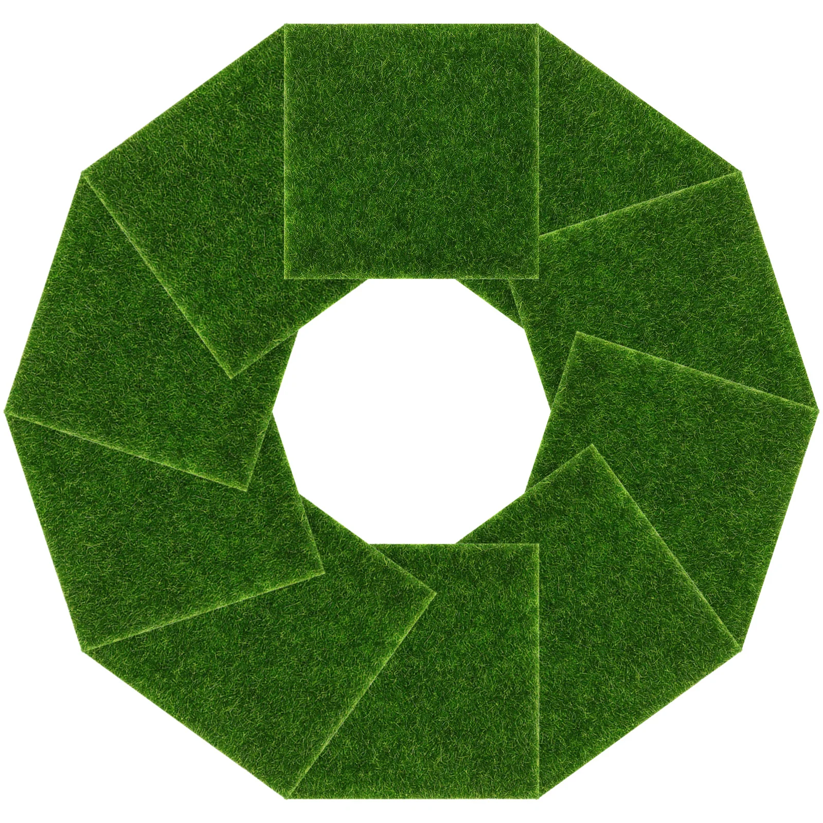 

10Pcs Artificial Moss Realistic Turf Faux Grass for Craft Decoration Miniature Landscape Terrarium Supplies Outdoor