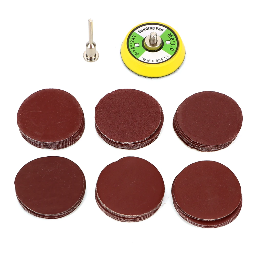 

Sandpaper Disc 60pcs/set Sanding Disc Set 100/240/600/800/1000/2000 Grits Cleaning Tools 2inch Sanding Pad For Woodworking