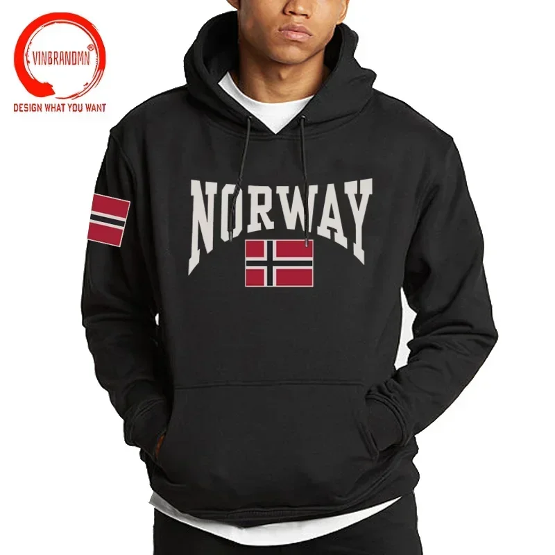 Bandera del orgullo noruego Noruega Gran regalo Sudaderas con capucha de estilo pijo Venta al por mayor Sudaderas de manga larga para hombre Ropa de vacaciones para el día de la madre