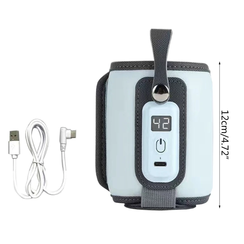 Scaldabiberon USB Type-C con Display LCD scaldalatte da viaggio a temperatura regolabile 5 marce 38 ° c-52 borsa riscaldante