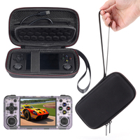 Carrying Case with Mesh Pocket for SD Card USB Type-C Cable Protective Case for Anbernic RG35XX H/RG353M Handheld Game Console