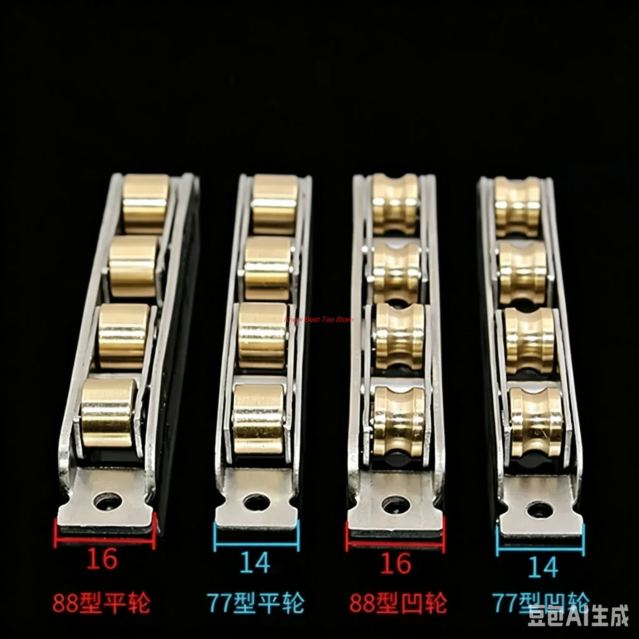 4Pcs Door and Window Pulleys Silent Bearing Copper Wheel Sliding Door Rail System Track Rollers Bathroom Sliding Door Wheels