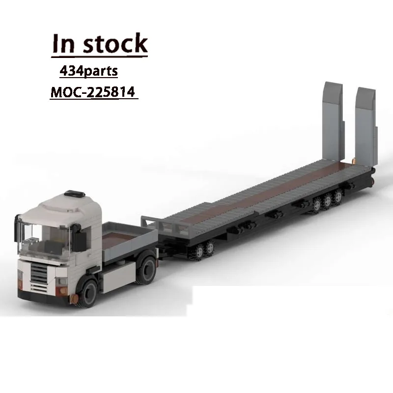 

MOC-225814 Модель городского классического грузового трактора и прицепа, 434 деталей, креативная игрушка на день рождения для мальчиков и детей