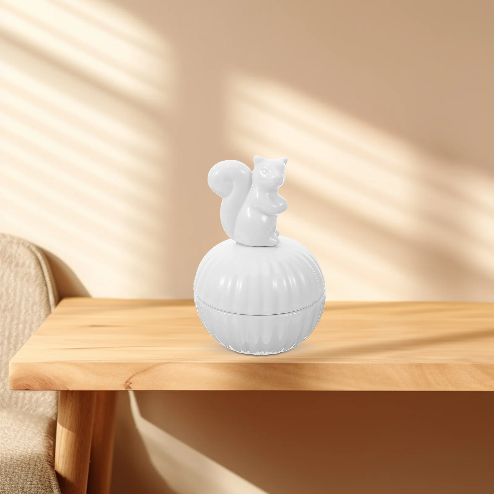 صندوق مجوهرات من السيراميك تمثال السنجاب منظم تخزين لطيف حامل القرط حاوية مجوهرات حلية هدية #2