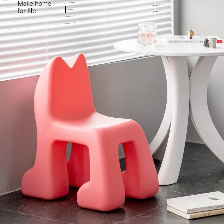 

Nordic Designer Decoration Creative Fox Shape Chair Household Animal Cartoon Low Stool Small Ottomans Living Room Furniture
