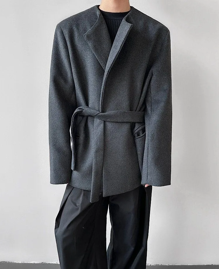 

Мужская куртка из шерстяной смеси с капюшоном, на пуговицах, в повседневном стиле карго, бежевая, теплая, осенне-зимняя, серая, эластичная