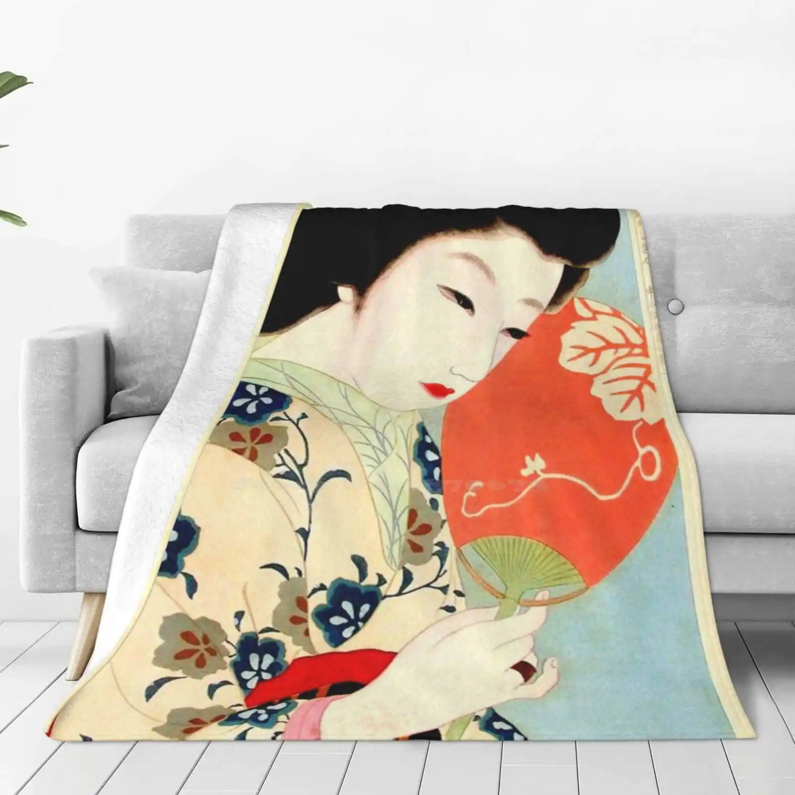 Japanese Classic Geisha Lady Art For Home Sofa Bed Camping Car Plane Travel Portable Blanket Japanese Classic Geisha Lady Art