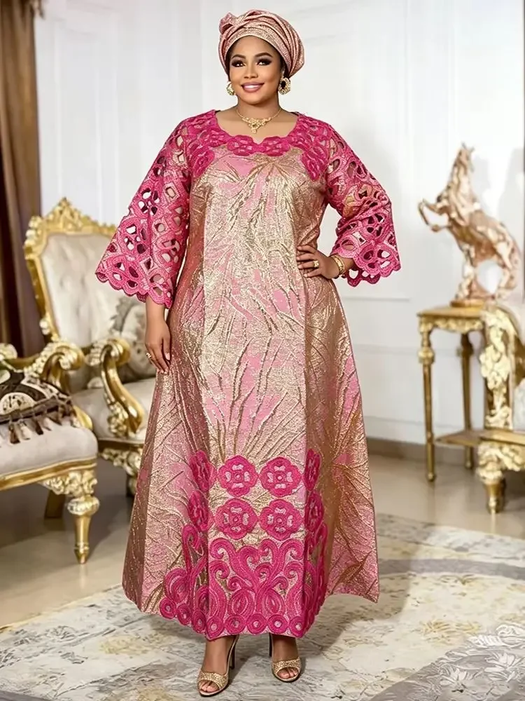 Plus Size African Clothes for Women 2026 New African Dashiki Ankara Luxury Embroidery Robe Bazin Design Wedding Party Dresses