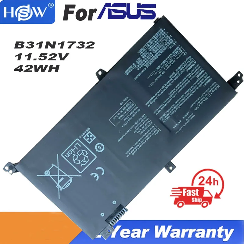 3CELLS 2024 B31N1732 Laptop Battery For ASUS Mars15 VX60G S4300U/UN S4300F/FN K430 R430 S430 V430