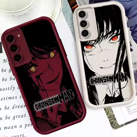 Anime Chainsaw Man Comics Girl For Samsung Note 20 S24 S23 S22 S21 S20 Ultra Plus FE A25 A55 A22 A15 A35 5G Eye Ladder Soft
